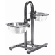 Bar à chien, 2 écuelles en inox, hauteur : 43cm - 2 x 2,8L