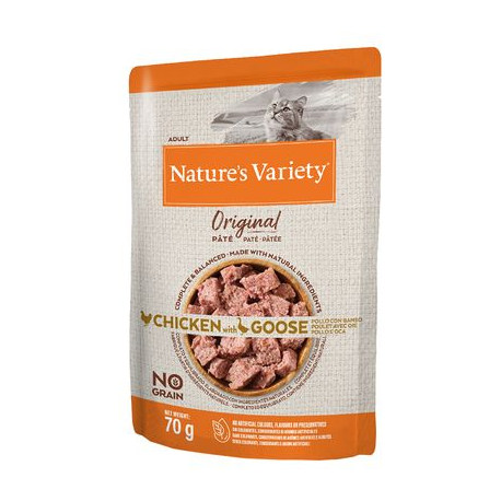 Nature's Variety Humide pour Chat No Grain(sans céréales) au Poulet et Oie 70 Gr