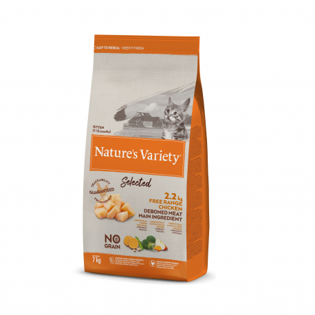 Nature's Variety pour chaton Selected(sans céréales) au Poulet 1,25Kg