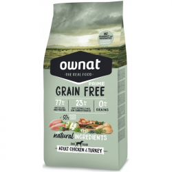 Ownat grain free (sans céréales) prime pour chien Poulet et Dinde 14Kg