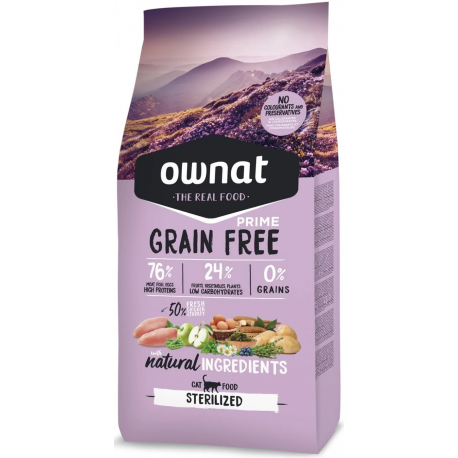 Ownat grain free (sans céréales) prime pour chat Stérilisé 1Kg