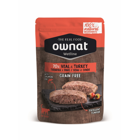 Ownat Wetline pour chat Veau et Dinde 85gr