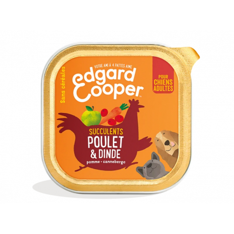 Barquette Edgard et Cooper Poulet Dinde, Pommes 150 Gr