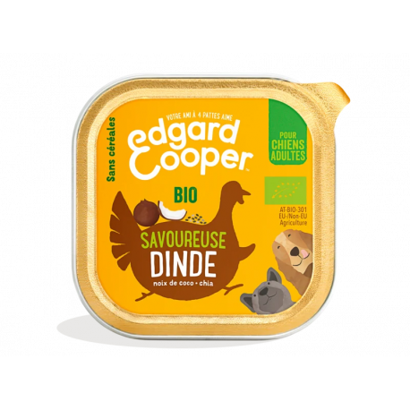 Barquette Edgard et Cooper Dinde Bio 100 Gr