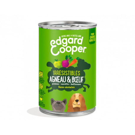 Boite humide Edgard et Cooper Agneau Boeuf, Pomme 400 Gr