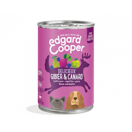 Boite humide Edgard et Cooper Gibier Canard 400 Gr