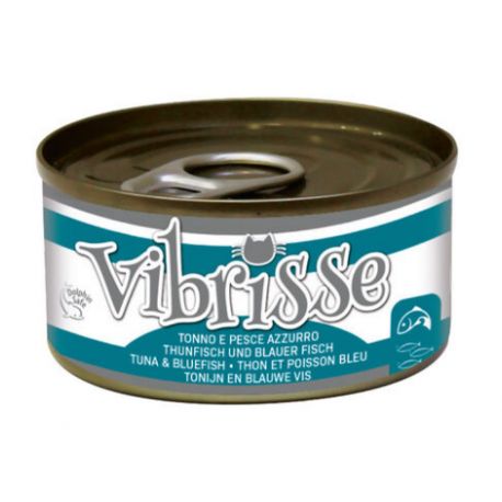 Boite humide pour chat vibrisse Thon avec Poisson bleu70g