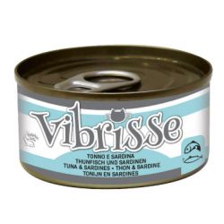 Boite humide pour chat vibrisse Thon avec Sardine 70g