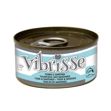 Boite humide pour chat vibrisse Thon avec Sardine 70g