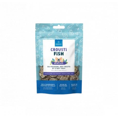 Friandises pour chien croustifish médaillons myrtille