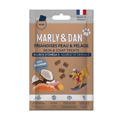 Friandises pour chien Marly & Dan format poche peau & pelage chien -20g