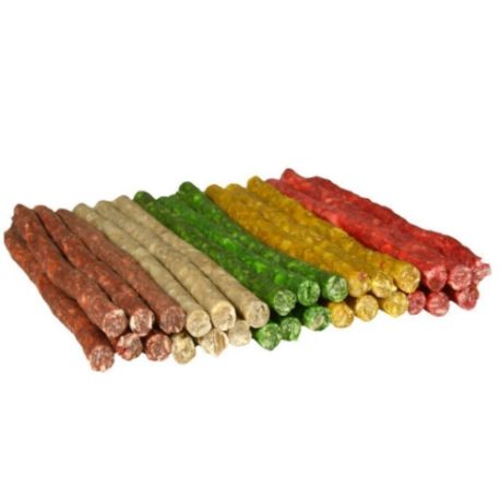 Friandises pour chien cigarettes x100, Ø8-9mm/12cm, couleurs mixtes