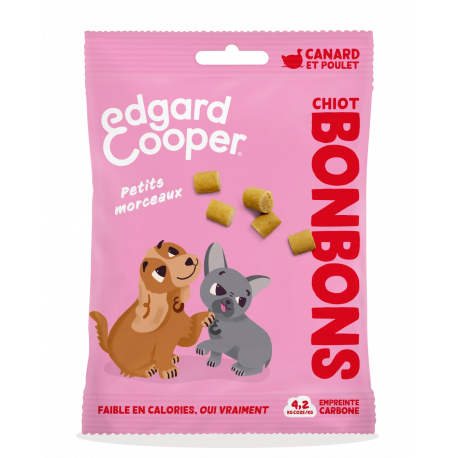 Friandises Edgar et Cooper Bonbons bien joué pour chiot canard poulet 50g