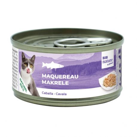 Boite humide pour chat Bubi Nature, maquereau, 70g