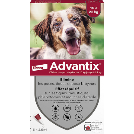 Pipettes Advantix pour chien moyen