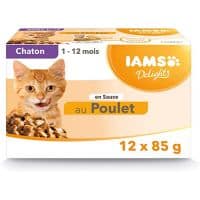 Iams Naturally humide pour chaton au poulet 12 * 85Gr